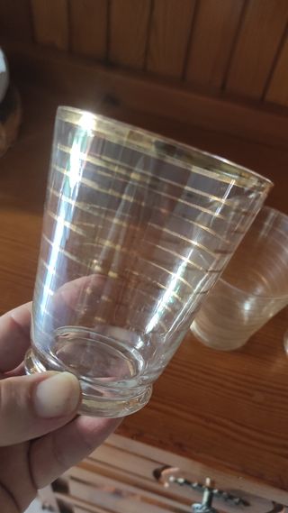 Bicchieri vintage oro: 3 pezzi