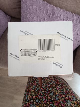 Cesto baño metal plateado