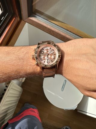 Reloj Nixon 42-20 Chrono all rose gold