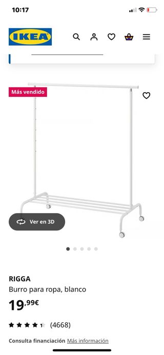 Perchero RIGGA blanco IKEA