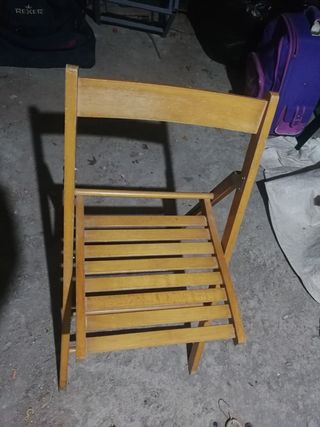 Silla plegable madera marrón
