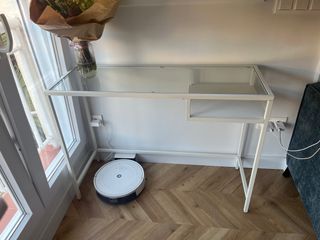 Mesa cristal blanco - hierro