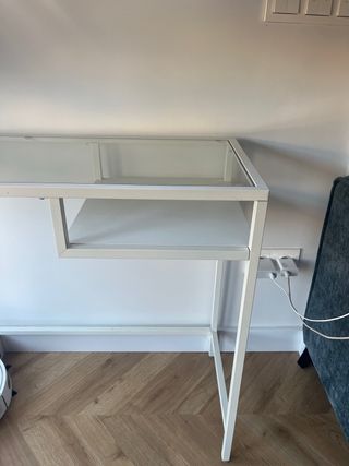 Mesa cristal blanco - hierro