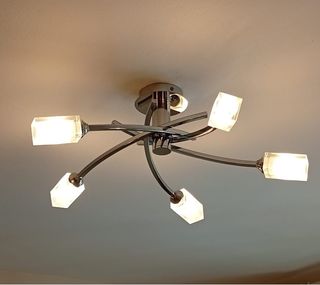 Lámpara techo 5 luces cristal