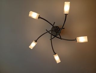Lámpara techo 5 luces cristal