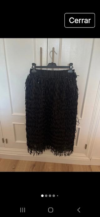 Falda negra flecos lentejuelas