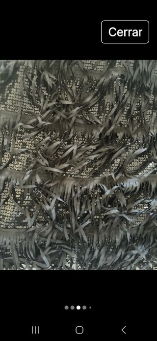 Falda negra flecos lentejuelas