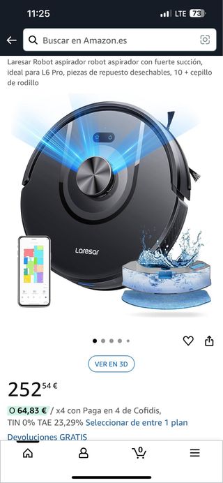Robot aspirador Laresar l6 pro Succión potente