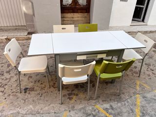 Mesa cocina ampliable + 6 sillas