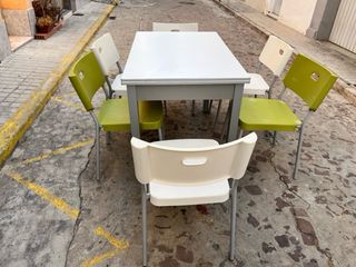 Mesa cocina ampliable + 6 sillas