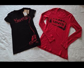Camisetas chica Converse y Levis NUEVAS T38