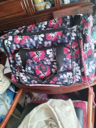 Bolso viaje flores - Rojo