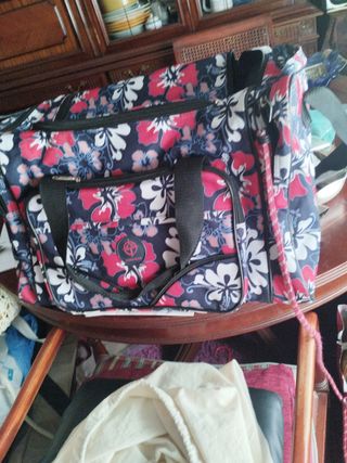 Bolso viaje flores - Rojo