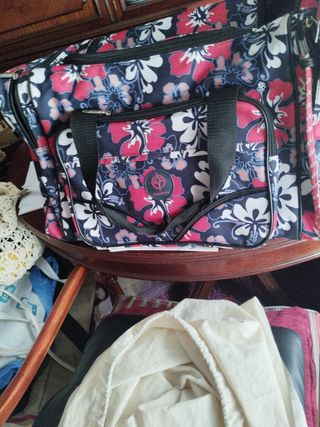 Bolso viaje flores - Rojo