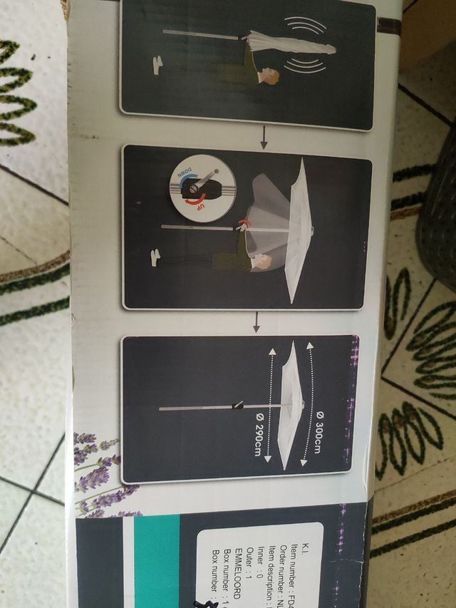 Sombrilla terraza 300cm gris