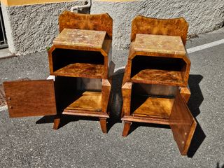 Coppia comodini Art Decò - Noce Radica