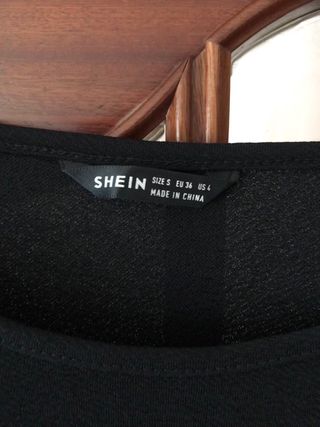 Vestido negro SHEIN manga larga talla S