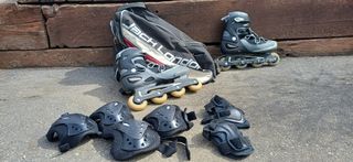 Patines en línea talla 47 + protecciones + bolsa