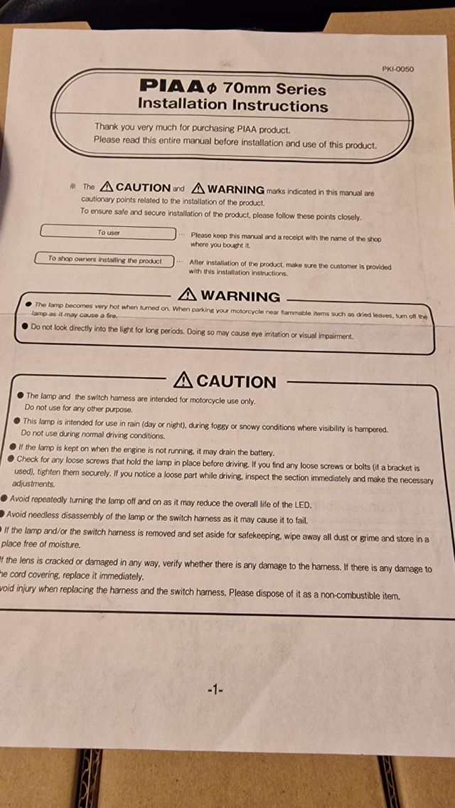 Farol de Neblina LED PIAA Yamaha 70mm