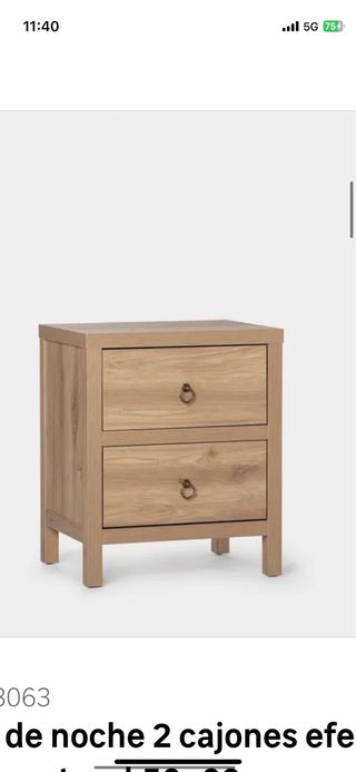 Pareja de Mesitas noche con 2 cajones - Madera
