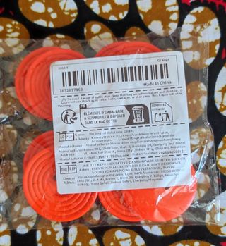 10 botões grandes madeira laranja novos