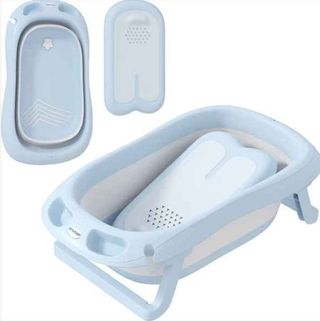 Bañera Plegable Bebé con Soporte con Orificio 