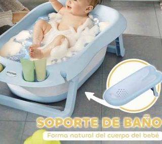 Bañera Plegable Bebé con Soporte con Orificio 