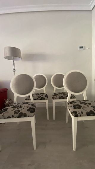 4 Sillas Comedor Blancas - Gris