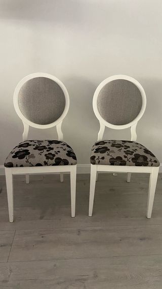 4 Sillas Comedor Blancas - Gris