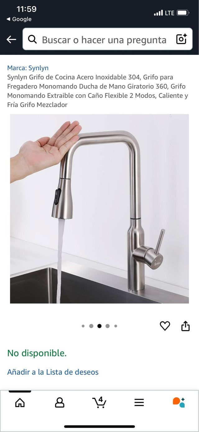 Grifo Synlyn Cocina Acero Inoxidable