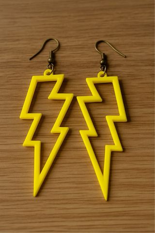 Pendientes rayo amarillo grande