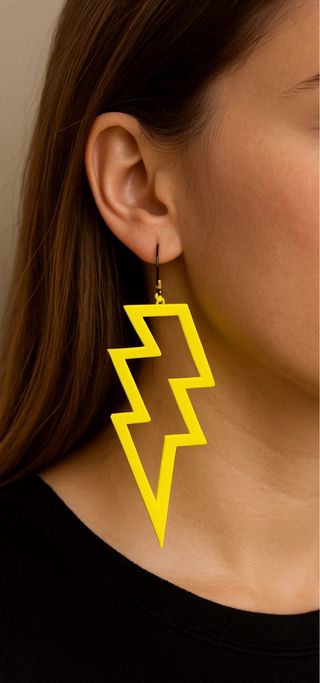 Pendientes rayo amarillo grande
