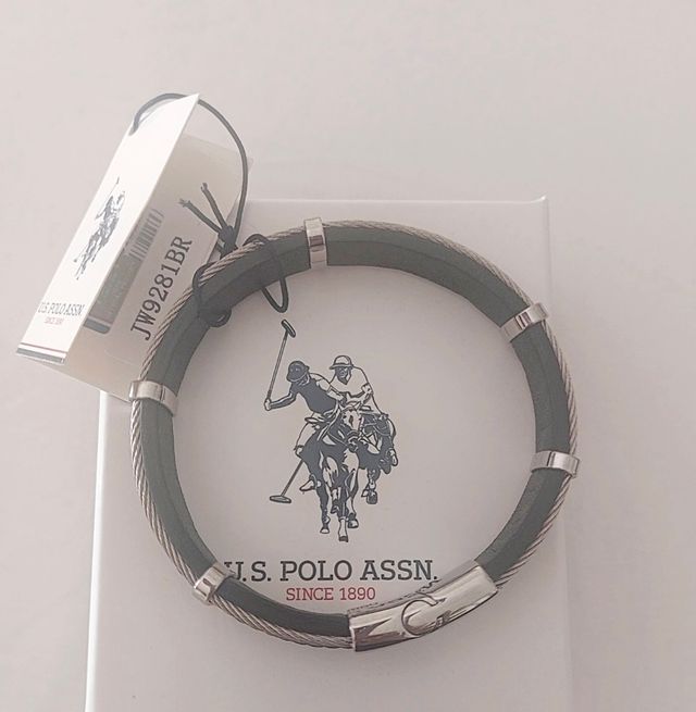 Pulsera U.S. Polo Assn. - Negra y Plata