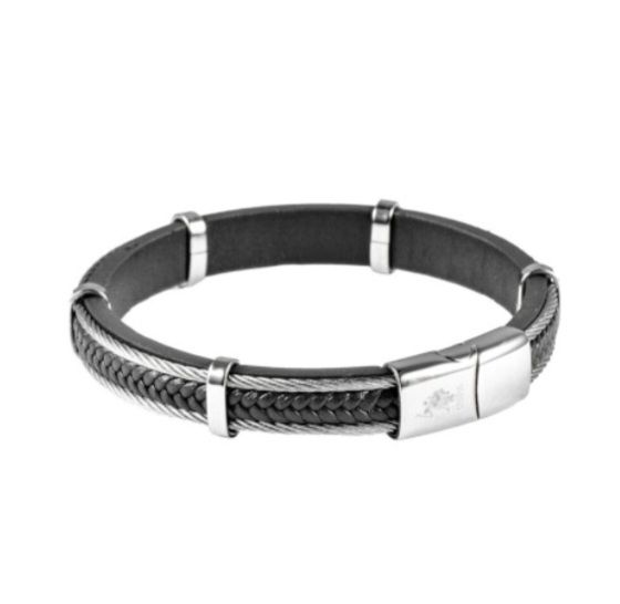 Pulsera U.S. Polo Assn. - Negra y Plata