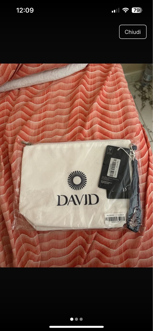 Pochette DAVID bianca e blu