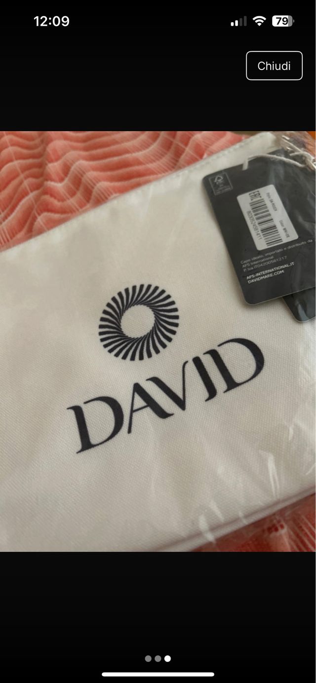 Pochette DAVID bianca e blu