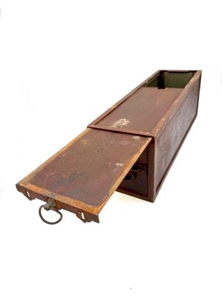 Cassetta metallica vintage primi ‘900 industriale/militare 49cm