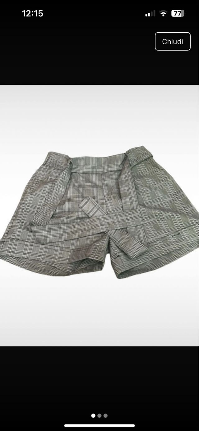 Shorts eleganti grigi a quadri