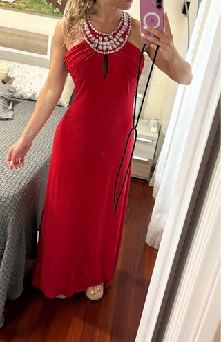 Vestido rojo fiesta espalda abierta