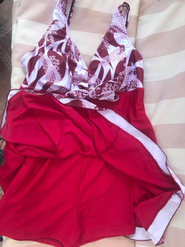 Bañador premamá rojo blanco XL