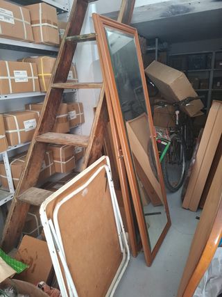 Puerta armario espejo madera