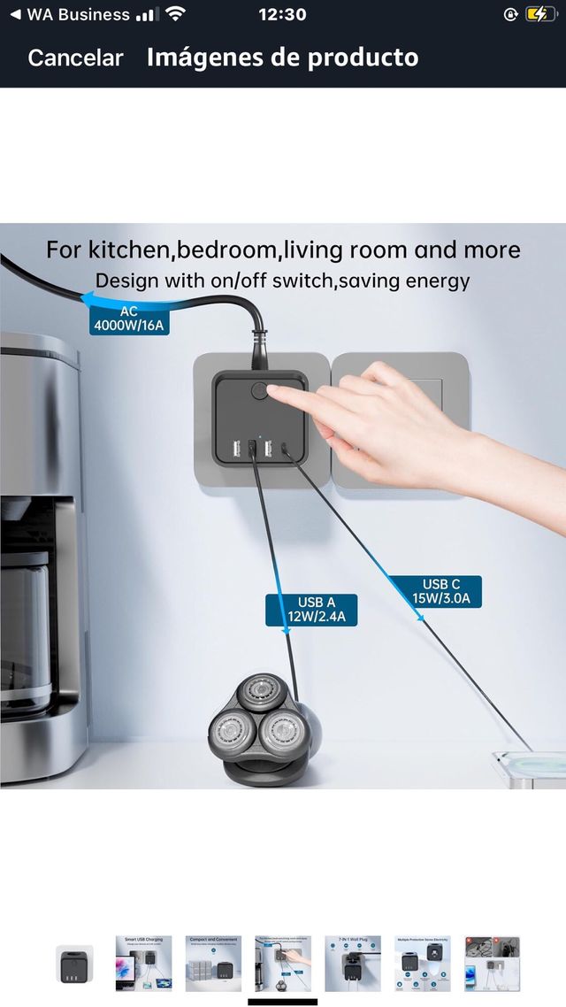 Cubo Enchufe USB 7 puertos