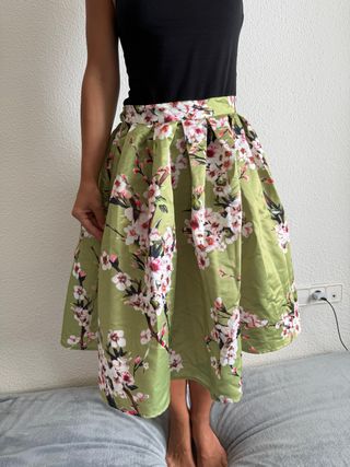 Falda floral verde M/L - Fiesta