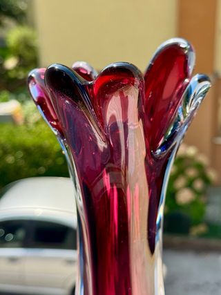 Vaso Vetro Murano Rosso-Blu