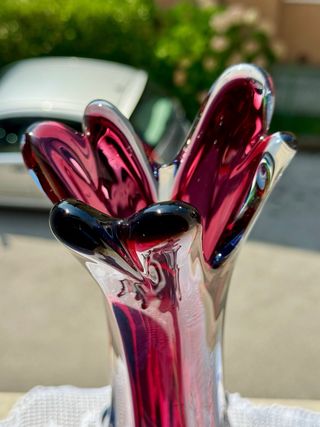 Vaso Vetro Murano Rosso-Blu