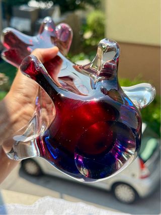 Vaso Vetro Murano Rosso-Blu