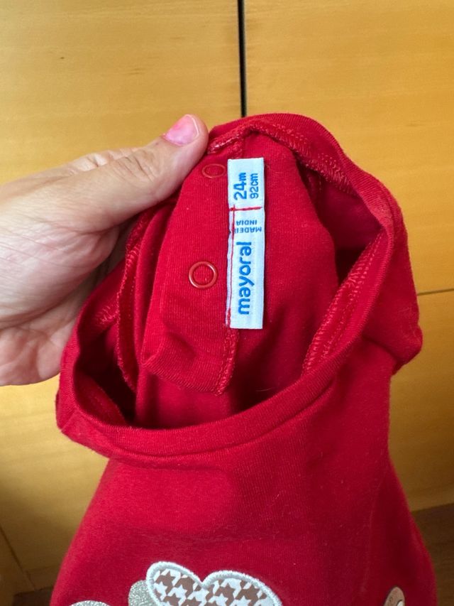 Camiseta Mayoral roja niña, 24m