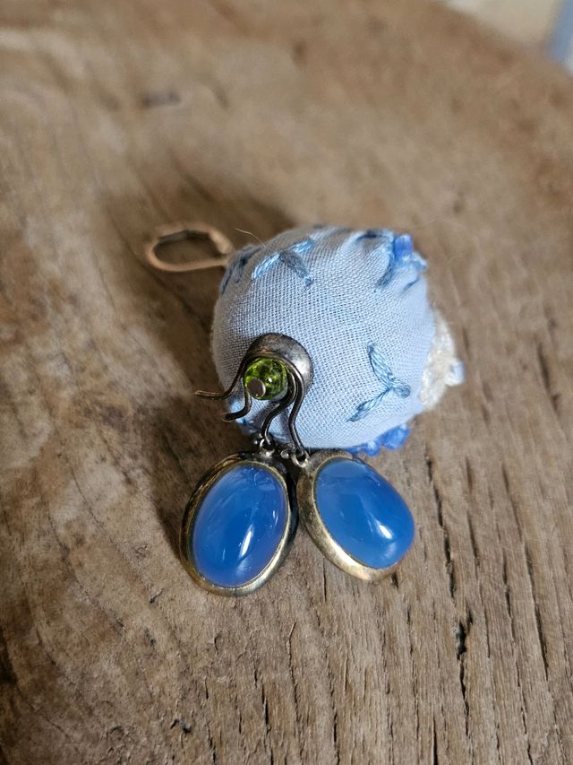 Orecchini in argento 800 e lapislazzuli blu