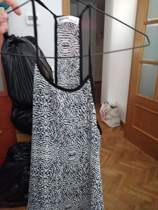 Camiseta tirantes L - Blanco&Negro
