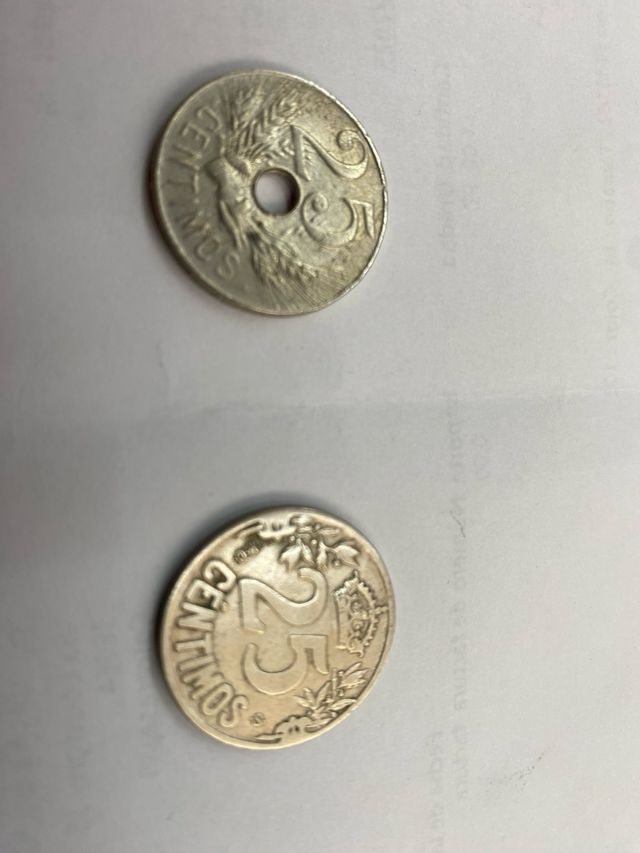 Monedas España 25 céntimos años 1925 , 27, 34 y 37